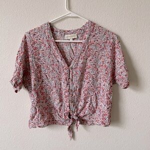 Cynthia Rowley floral crop blouse